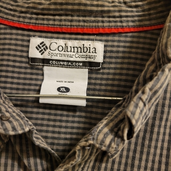 Columbia Mens XL Button Down Shirt Gray Plaid - Picture 3 of 6